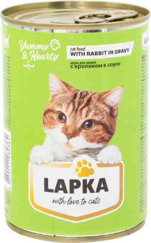 Влажный корм для кошек Lapka с кроликом в соусе 415г арт. 680299