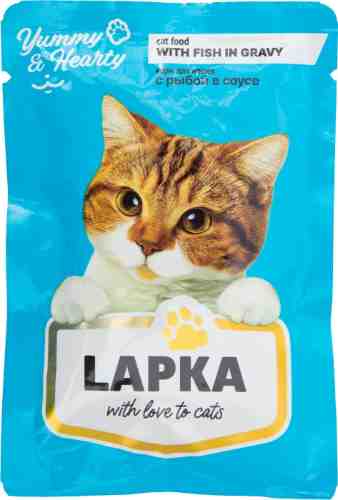 Влажный корм для кошек Lapka с рыбой в соусе 85г арт. 686853