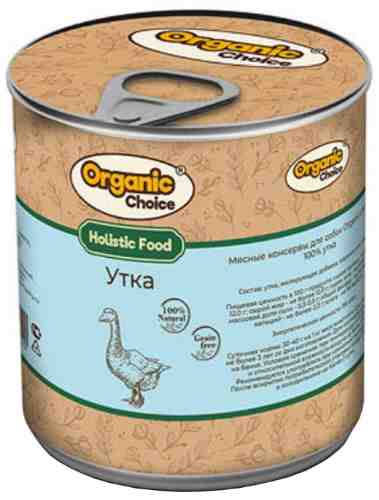 Влажный корм для собак Organic Сhoice Holistic Food Утка 340г арт. 1211951