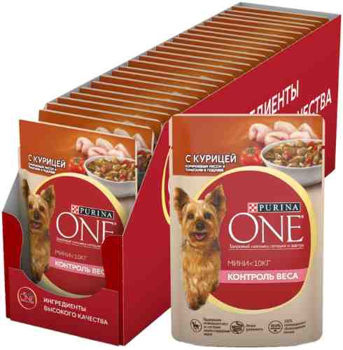 Влажный корм для собак Purina ONE с курицей коричневым рисом и томатами 85г (упаковка 26 шт.) арт. 955646pack