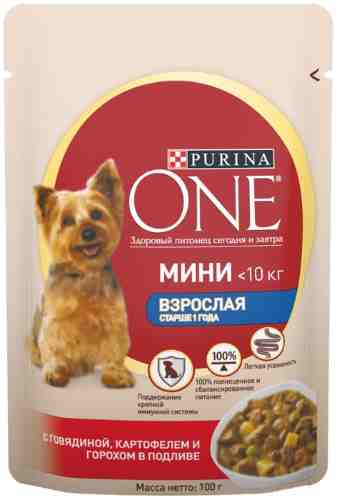 Влажный корм для собак Purina ONE сговядиной картофелем игорохом 85г арт. 955643