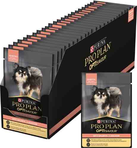 Влажный корм для собак Purina Pro Plan OptiSavour с лососем 85г (упаковка 26 шт.) арт. 1204996pack