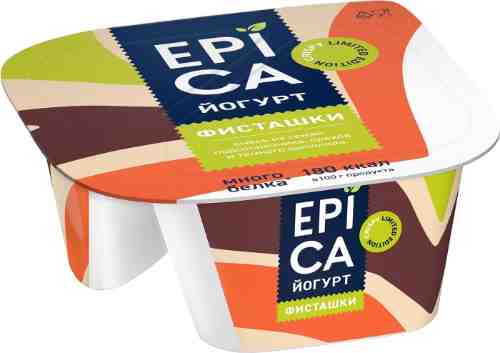 Йогурт Epica Crispy Фисташки 4.8% + Смесь из семян орехов и темного шоколада 140г арт. 510167