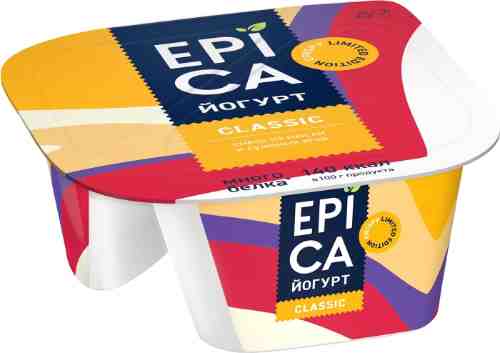 Йогурт Epica Crispy Натуральный 6% + Смесь из мюсли и сушеных ягод 140г арт. 510180