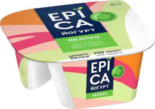 Йогурт Epica Crispy с Яблоком и смесь из мюсли миндаля сушеных яблок и клубники 4.8% 138г арт. 695499
