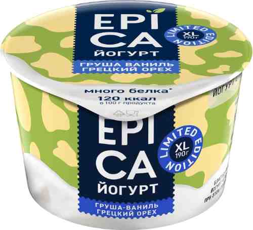 Йогурт Epica с грушей ванилью и грецким орехом 5.3% 190г арт. 1024514