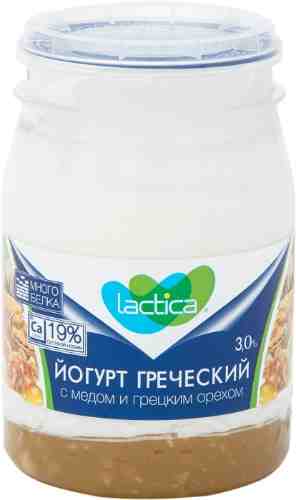 Йогурт Lactica Греческий с медом и грецким орехом 3% 190г арт. 521971