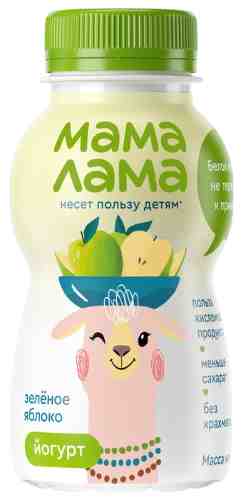 Йогурт питьевой Мама Лама Зеленое яблоко 2.5% 200г арт. 1191441