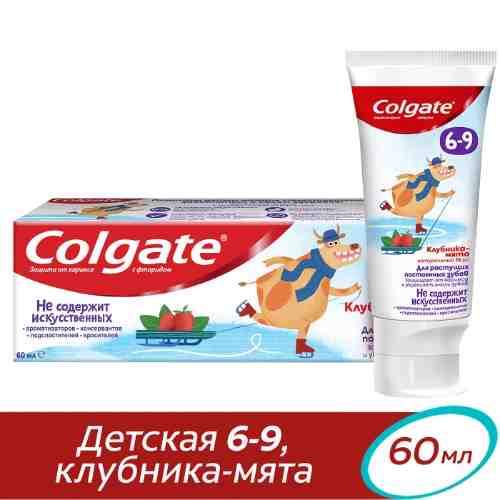 Зубная паста Colgate Клубника-мята детская 6-9 с фторидом 60мл арт. 927915