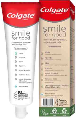 Зубная паста Colgate Smile For Good Отбеливающая в перерабатываемой упаковке 75мл арт. 988870
