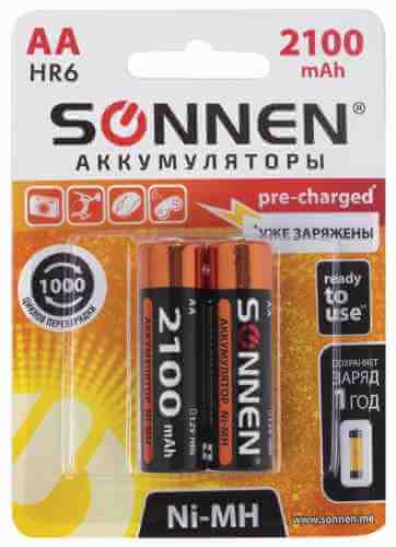 Батарейки аккумуляторные Sonnen АА HR6 Ni-Mh 2шт арт. 1194548