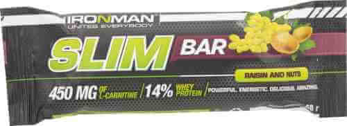 Батончик IronMan Slim Bar Изюм-Орехи 50г арт. 980018