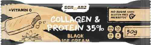 Батончик протеиновый Schwarz 35% Черный пломбир с коллагеном в йогурте 50г арт. 995610