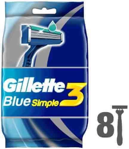 Бритва Gillette Blue Simple 3 одноразовые 8шт арт. 955982