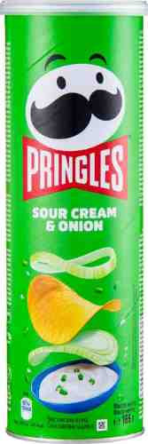 Чипсы Pringles со вкусом сметаны и лука 165г арт. 311395