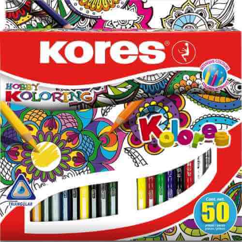 Карандаши цветные Kores Hobby Koloring 50 цветов арт. 1087078