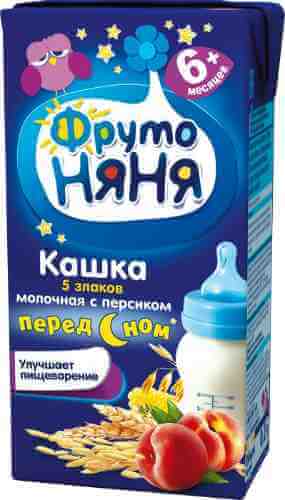 Каша ФрутоНяня Молочная с персиком пять злаков 200мл арт. 366532