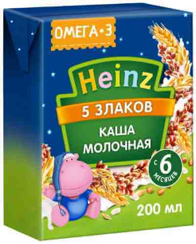 Каша Heinz 5 злаков молочная с Омега 3 200мл арт. 547207