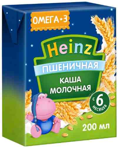 Каша Heinz Пшеничная молочная с Омега 3 200мл арт. 547208
