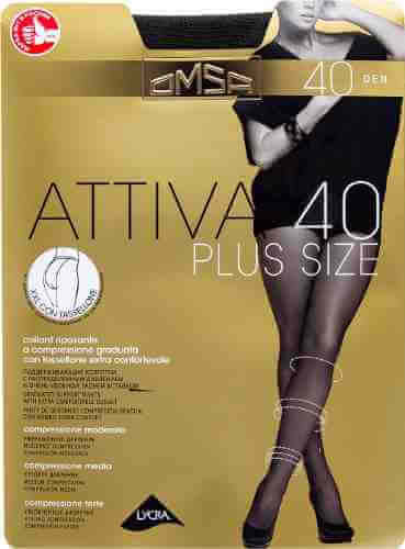 Колготки Omsa Attiva Plus size 40 Nero Черные Размер 6 арт. 1029215