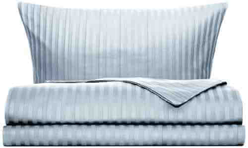 Комплект постельного белья Cottonika Страйп-сатин Голубой Евро 70*70см арт. 1037655