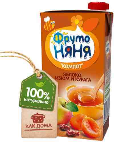 Компот ФрутоНяня из яблок изюма и кураги с 3 лет 500мл арт. 672328