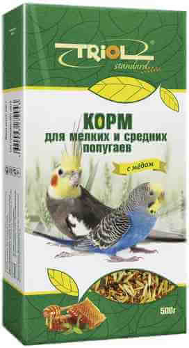 Корм для птиц Triol Standard с медом для мелких и средних попугаев 500г арт. 404252