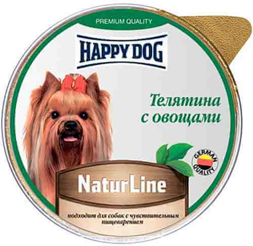 Корм для собак Happy Dog паштет с телятиной и овощами 125г арт. 1136770
