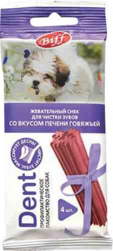 Лакомство для собак Biff Dent Жевательный снек для чистки зубов говяжья печень 40г арт. 1007515