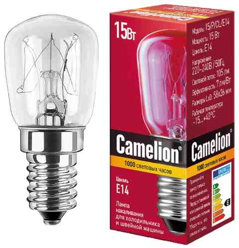 Лампа накаливания Camelion для холодильника/швейной машины E14 15Вт арт. 1062887