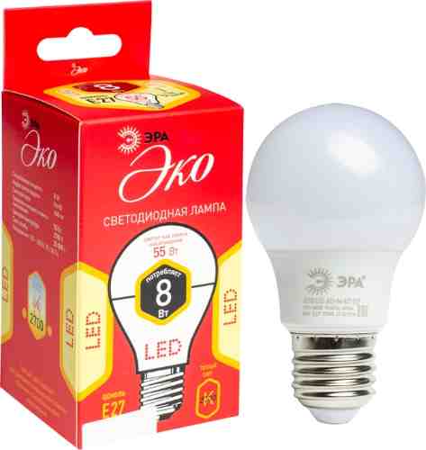 Лампа светодиодная Эра LED ЭКО A55 E27 8Вт арт. 513195