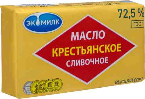 Масло сладко-сливочное Экомилк Крестьянское 72.5% 180г арт. 306832