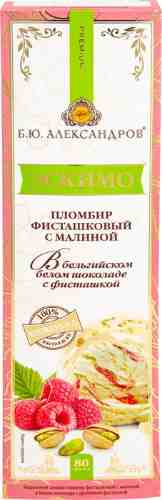 Мороженое Б.Ю.Александров Эскимо Пломбир фисташковый с малиной 80г арт. 1062733