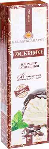 Мороженое Б.Ю.Александров Пломбир ванильный эскимо в темном шоколаде 80г арт. 504840