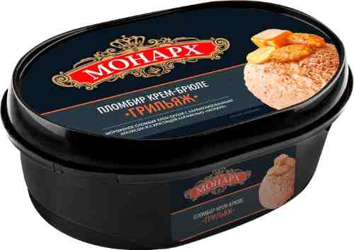 Мороженое Монарх пломбир крем-брюле Грильяж с карамелизованным арахисом и с хрустящей карамелью 460г арт. 1010492