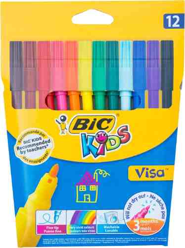 Набор фломастеров Bic Kids Visa 880 12 цветов арт. 382491