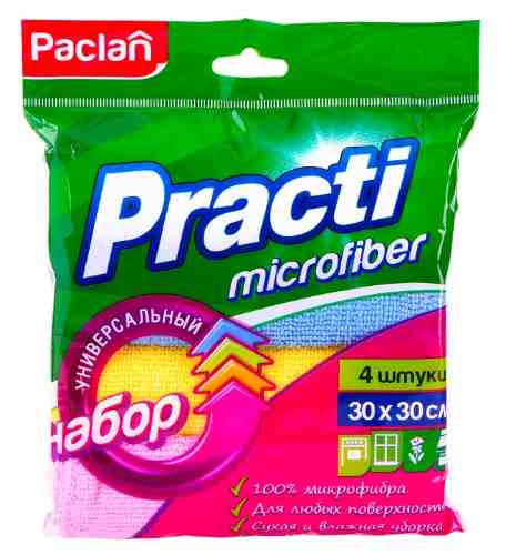 Набор салфеток Paclan Microfiber Универсальный 30*30см 4шт арт. 308640