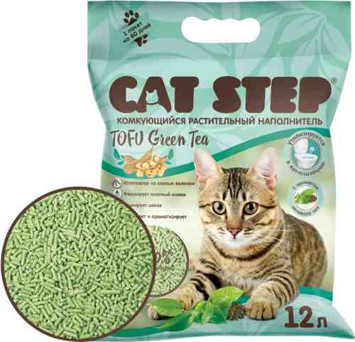Наполнитель комкующийся растительный Cat Step Tofu Green Tea 12л арт. 1009323