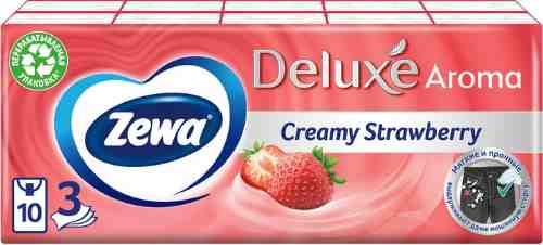 Носовые платки Zewa Deluxe Creamy Strawberry 10*10шт арт. 438760