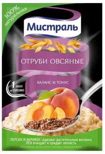 Отруби Мистраль овсяные Баланс и тонус Персик-Абрикос-Лен 30г арт. 1172473