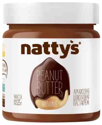 Паста арахисовая Nattys Brownie с какао и медом 325г арт. 984575