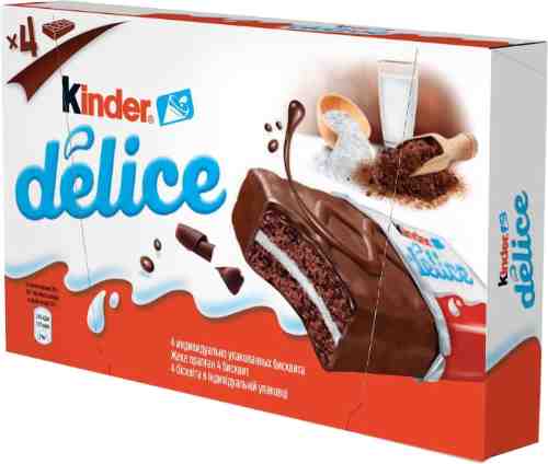 Пирожное Kinder Delice бисквитное с молочной начинкой 4шт*39г арт. 449595