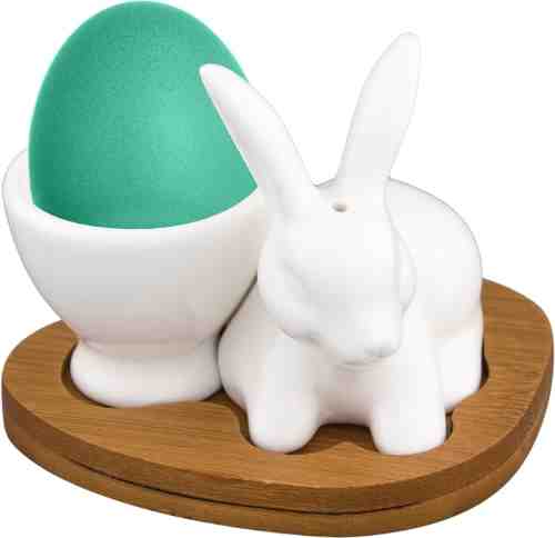 Подставка под яйцо Elan Gallery Белый кролик + солонка арт. 1040149