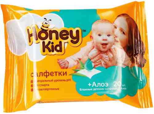 Салфетки влажные Honey Kid детские с алоэ 20шт арт. 308491