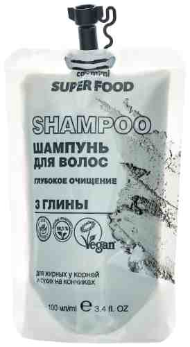Шампунь для волос Cafe Mimi Super Food Глубокое очищение 3 Глины 100мл арт. 1046779