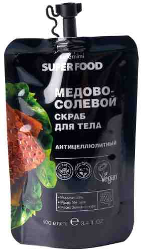 Скраб для тела Cafe Mimi Super Food Медово-солевой Антицеллюлитный 100мл арт. 1046871