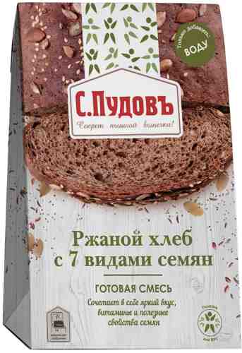 Смесь для выпечки С.Пудовъ Ржаной хлеб с 7 видами семян 500г арт. 943178