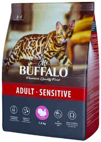 Сухой корм для кошек Mr.Buffalo Adult Sensitive с индейкой 1.8кг арт. 1204939