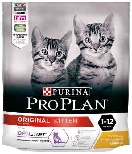 Сухой корм для котят Purina Pro Plan Optistart Original Kitten с курицей 400г арт. 859975
