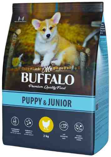 Сухой корм для щенков Mr.Buffalo Puppy&Junior с курицей 2кг арт. 1204953